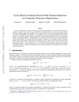 Cyclic Block Coordinate Descent With Variance Reduction for Composite
  Nonconvex Optimization