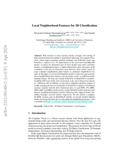 Local Neighborhood Features for 3D Classification