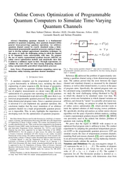 Online Convex Optimization of Programmable Quantum Computers to Simulate
  Time-Varying Quantum Channels