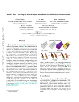 NeuS2: Fast Learning of Neural Implicit Surfaces for Multi-view
  Reconstruction