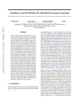 Coordinate Ascent for Off-Policy RL with Global Convergence Guarantees