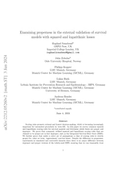 Examining properness in the external validation of survival models with
  squared and logarithmic losses