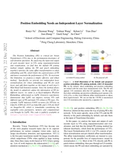 Position Embedding Needs an Independent Layer Normalization
