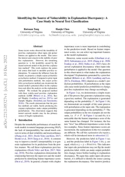 Identifying the Source of Vulnerability in Explanation Discrepancy: A
  Case Study in Neural Text Classification