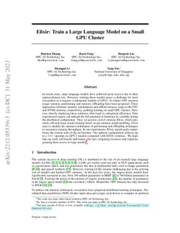 Elixir: Train a Large Language Model on a Small GPU Cluster