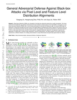 General Adversarial Defense Against Black-box Attacks via Pixel Level
  and Feature Level Distribution Alignments