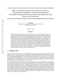 ABC: Aggregation before Communication, a Communication Reduction
  Framework for Distributed Graph Neural Network Training and Effective
  Partition