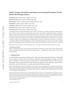 AliCHI: A Large-scale Multi-modal Dataset and Automated Evaluation Tool
  for Human-like Dialogue Systems
