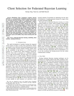 Client Selection for Federated Bayesian Learning