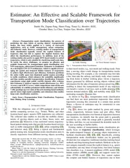 Estimator: An Effective and Scalable Framework for Transportation Mode
  Classification over Trajectories