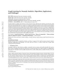 Graph Learning for Anomaly Analytics: Algorithms, Applications, and
  Challenges