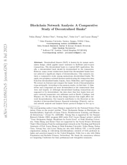 Blockchain Network Analysis: A Comparative Study of Decentralized Banks