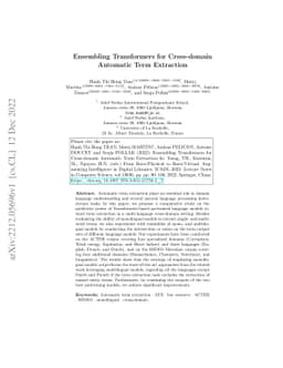 Ensembling Transformers for Cross-domain Automatic Term Extraction