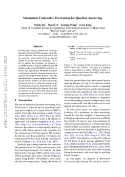 Momentum Contrastive Pre-training for Question Answering