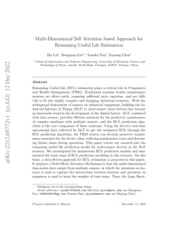 Multi-Dimensional Self Attention based Approach for Remaining Useful
  Life Estimation