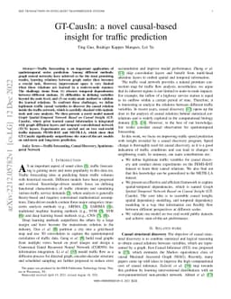 GT-CausIn: a novel causal-based insight for traffic prediction