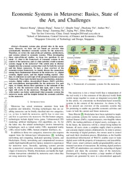 Economic Systems in Metaverse: Basics, State of the Art, and Challenges