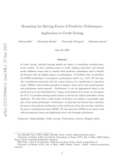 Measuring the Driving Forces of Predictive Performance: Application to Credit Scoring