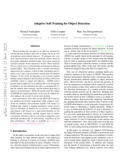 Adaptive Self-Training for Object Detection