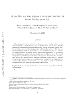 A machine learning approach to support decision in insider trading
  detection