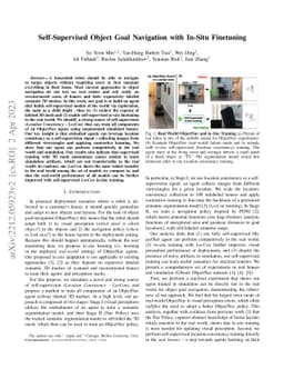 Self-Supervised Object Goal Navigation with In-Situ Finetuning