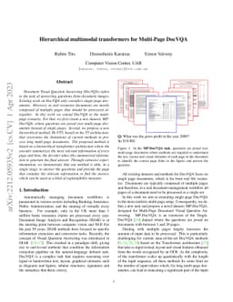 Hierarchical multimodal transformers for Multi-Page DocVQA