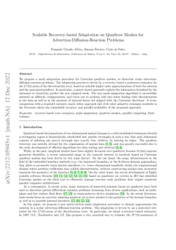 Scalable Recovery-based Adaptation on Quadtree Meshes for
  Advection-Diffusion-Reaction Problems