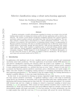 Selective classification using a robust meta-learning approach