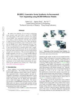 RGBD2: Generative Scene Synthesis via Incremental View Inpainting using
  RGBD Diffusion Models