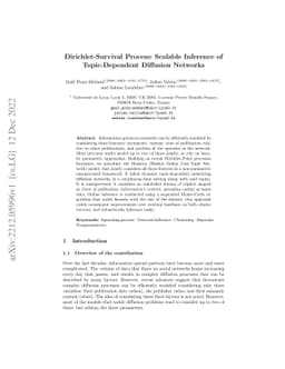 Dirichlet-Survival Process: Scalable Inference of Topic-Dependent
  Diffusion Networks