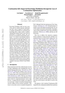 Continuation KD: Improved Knowledge Distillation through the Lens of
  Continuation Optimization