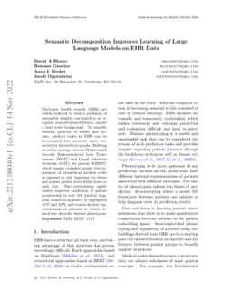 Semantic Decomposition Improves Learning of Large Language Models on EHR
  Data