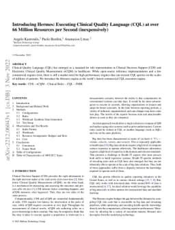 Introducing Hermes: Executing Clinical Quality Language (CQL) at over 66
  Million Resources per Second (inexpensively)