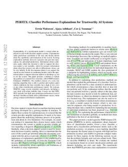 PERFEX: Classifier Performance Explanations for Trustworthy AI Systems