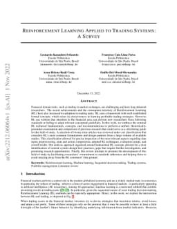 Reinforcement Learning Applied to Trading Systems: A Survey