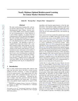 Nearly Minimax Optimal Reinforcement Learning for Linear Markov Decision
  Processes