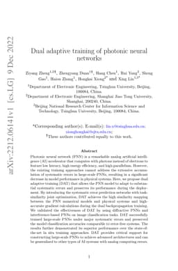 Dual adaptive training of photonic neural networks