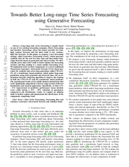 Towards Better Long-range Time Series Forecasting using Generative
  Forecasting