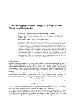 CPMLHO:Hyperparameter Tuning via Cutting Plane and Mixed-Level
  Optimization