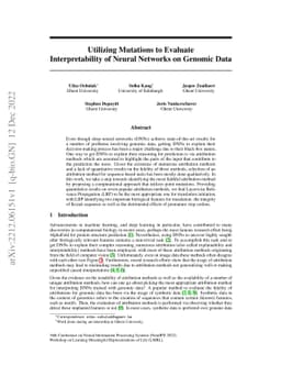 Utilizing Mutations to Evaluate Interpretability of Neural Networks on
  Genomic Data