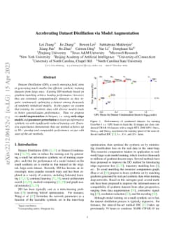 Accelerating Dataset Distillation via Model Augmentation