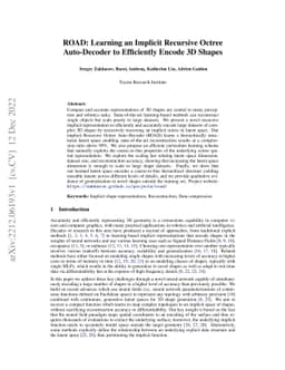 ROAD: Learning an Implicit Recursive Octree Auto-Decoder to Efficiently
  Encode 3D Shapes