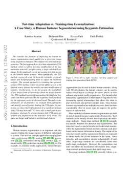 Test-time Adaptation vs. Training-time Generalization: A Case Study in
  Human Instance Segmentation using Keypoints Estimation