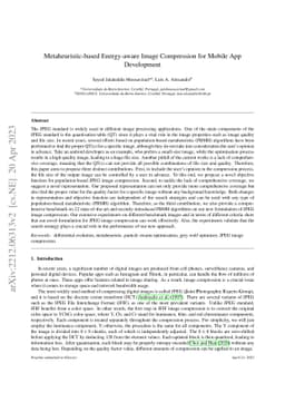 Metaheuristic-based Energy-aware Image Compression for Mobile App
  Development