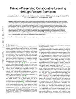 Privacy-Preserving Collaborative Learning through Feature Extraction