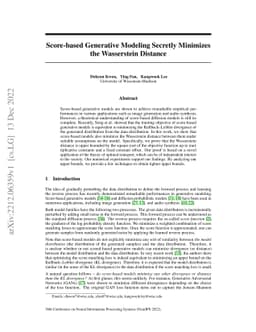 Score-based Generative Modeling Secretly Minimizes the Wasserstein
  Distance