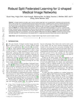 Robust Split Federated Learning for U-shaped Medical Image Networks