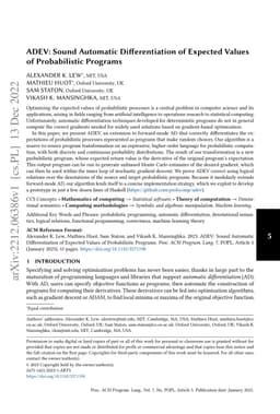 ADEV: Sound Automatic Differentiation of Expected Values of
  Probabilistic Programs