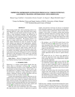 Improving Depression estimation from facial videos with face alignment,
  training optimization and scheduling