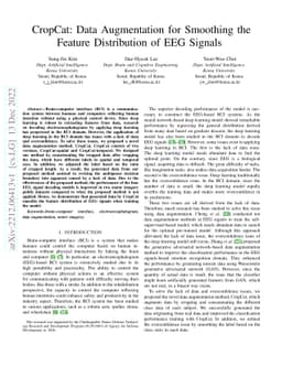 CropCat: Data Augmentation for Smoothing the Feature Distribution of EEG
  Signals